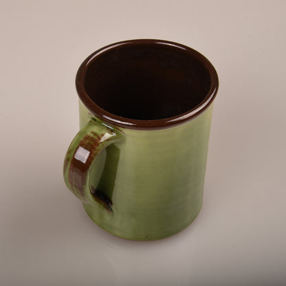 TENDER HAND-THROWN NATURAL RED CLAYCOFFEE MUG - GREEN GLAZE