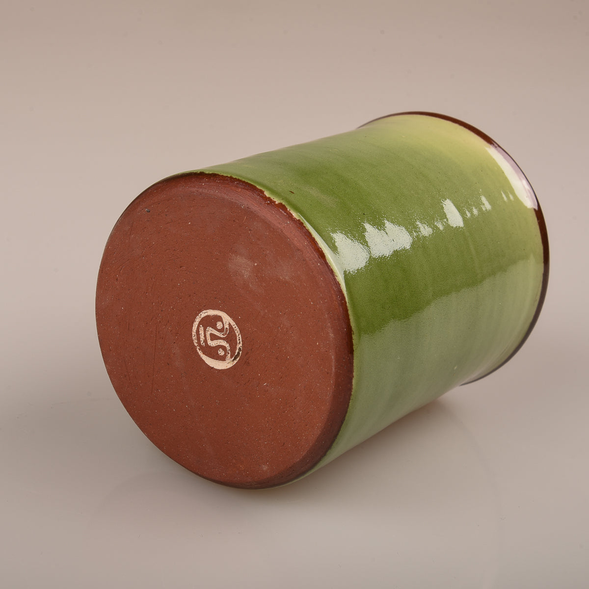 TENDER HAND-THROWN NATURAL RED CLAYCOFFEE MUG - GREEN GLAZE