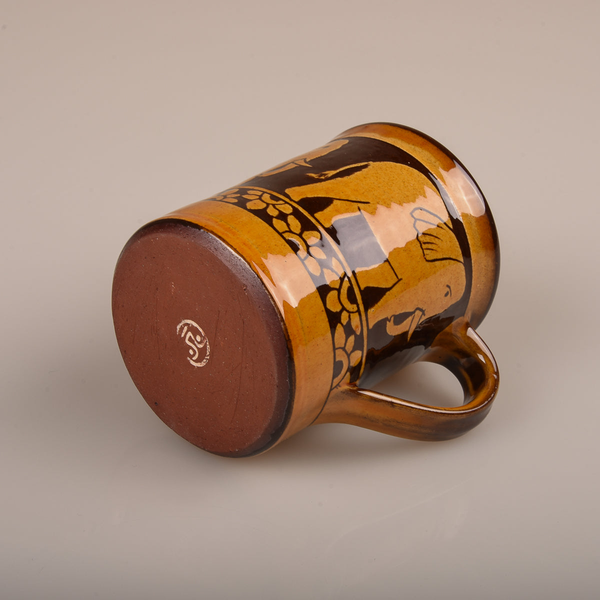 TENDER SGRAFFITO HAND-THROWN MUG - AMBER ELEPHANTS