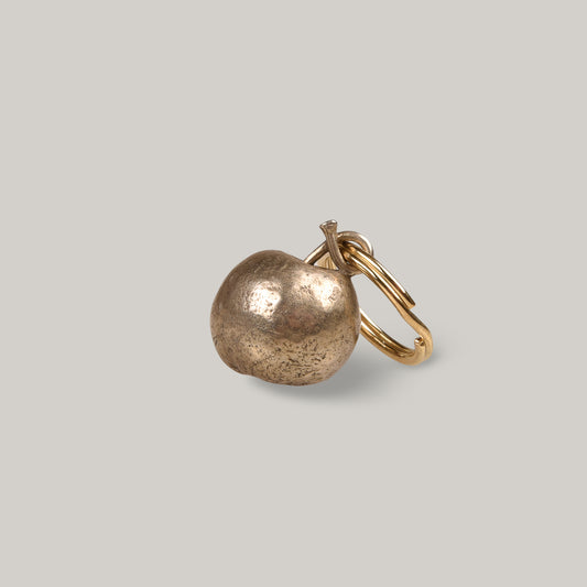 TENDER CO. LOST WAX CAST BRASS CRAB APPLE KEYRING - WHITE BRONZE