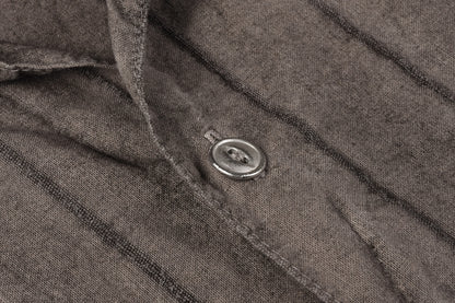 TENDER WIDE FACE SHIRT ENDLESS STRIPE COTTON CALICO - MARS BLACK DYED