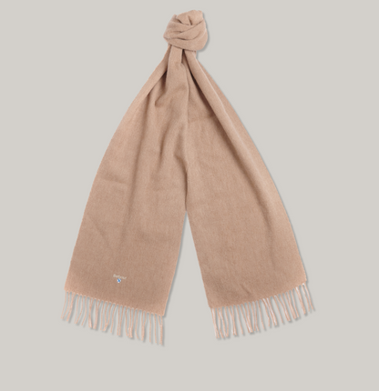 BARBOUR PLAIN LAMBSWOOL SCARF - LIGHT BROWN