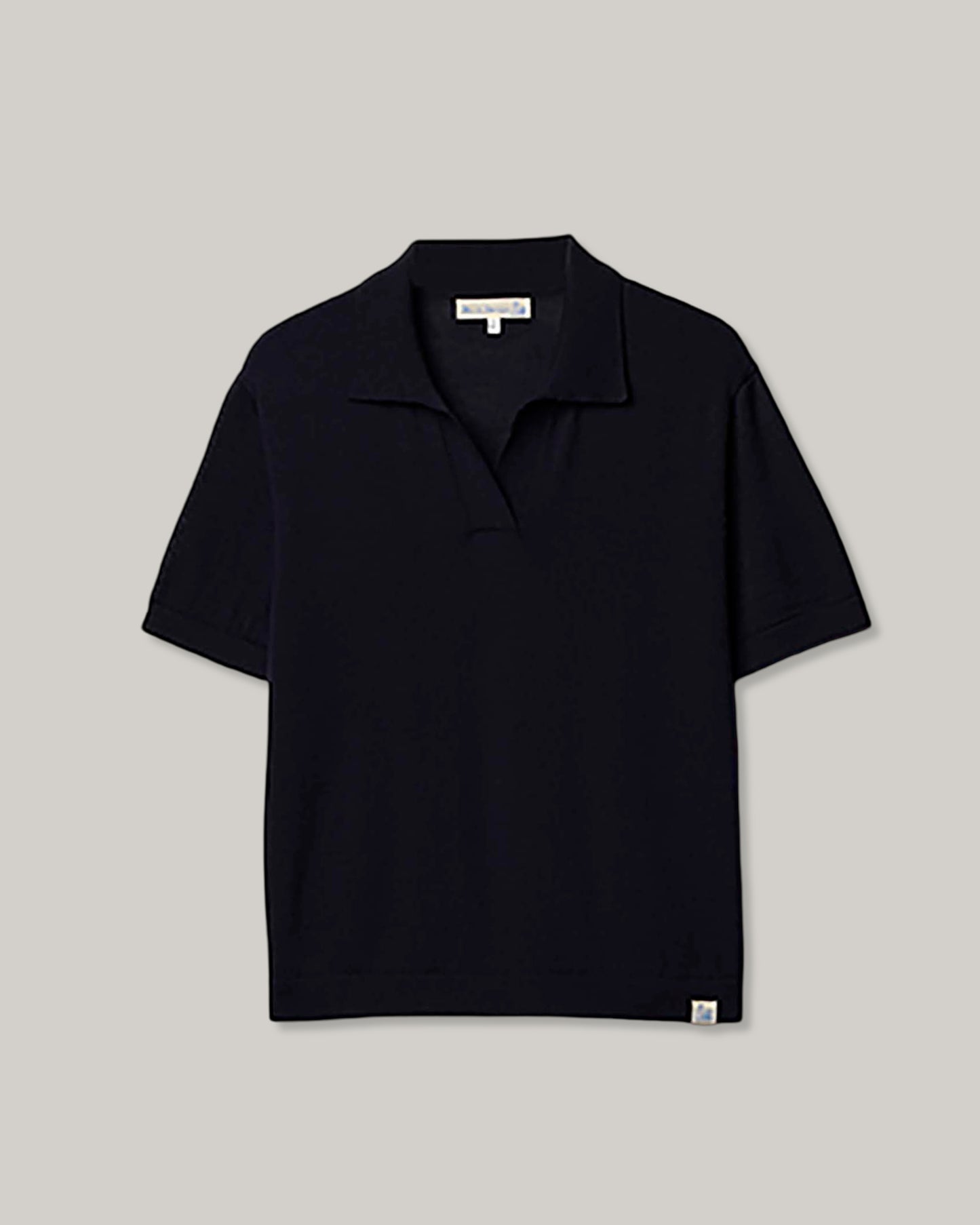 MERZ B. SCHWANEN WOMENS SHORT SLEEVE MERINO POLO - DARK NAVY