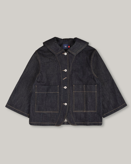 WORK WORKS WOMEN'S 3/4 SLEEVE JACKET - RAW DENIM