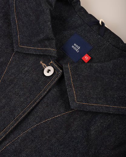 WORK WORKS WOMEN'S 3/4 SLEEVE JACKET - RAW DENIM