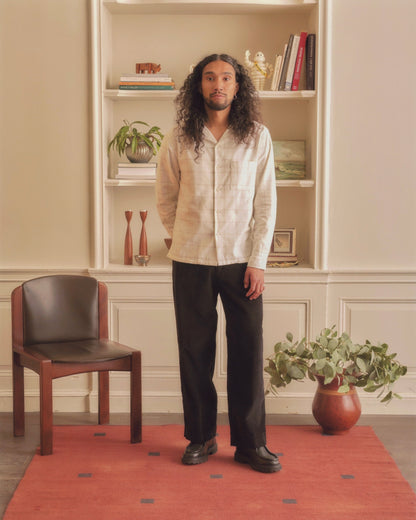 KNICKERBOCKER HILL COTTON & CASHMERE SHIRT - CHARCOAL