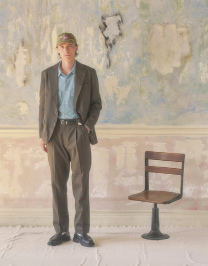 KNICKERBOCKER MILES COTTON & LINEN SUIT TROUSER