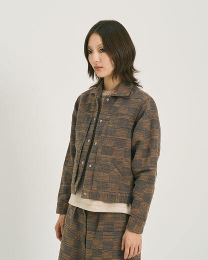 W'MENSWEAR ENGINEER'S JACKET - BEIGE/ BLUE