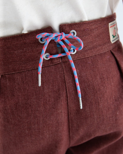 W'MENSWEAR BURNOUT PANTS - BROWN DENIM