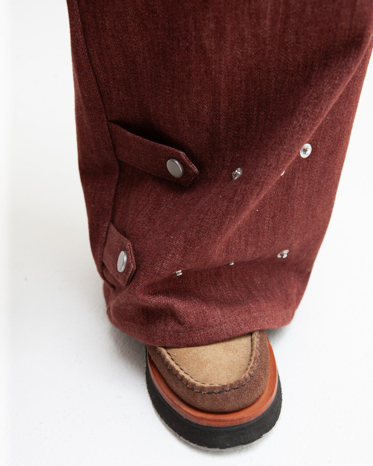 W'MENSWEAR BURNOUT PANTS - BROWN DENIM