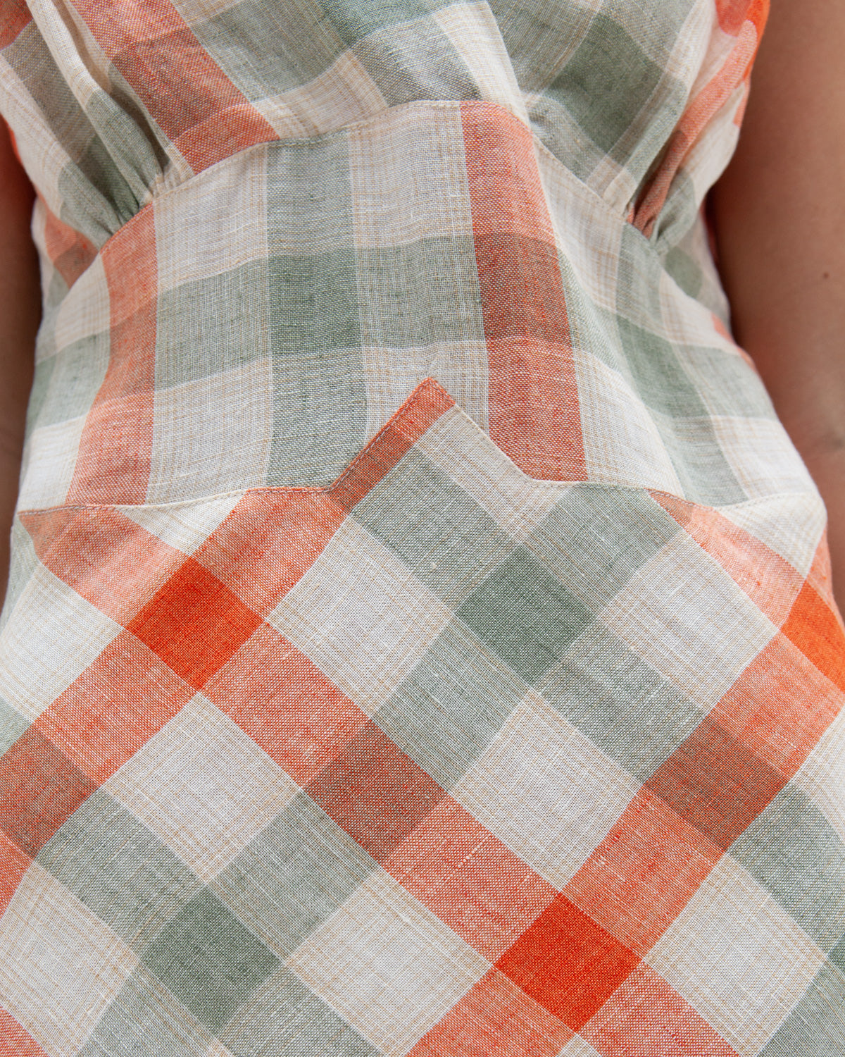W'MENSWEAR BROOKLANDS DRESS - ORANGE CHECK