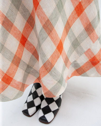 W'MENSWEAR BROOKLANDS DRESS - ORANGE CHECK