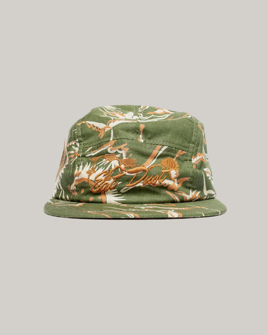EAT DUST 5 PANELS CAP - CASA PRINT - GREEN