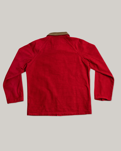 HEIMAT JOURNEY CANVAS COAT - CORD COLLAR - SAFETY RED