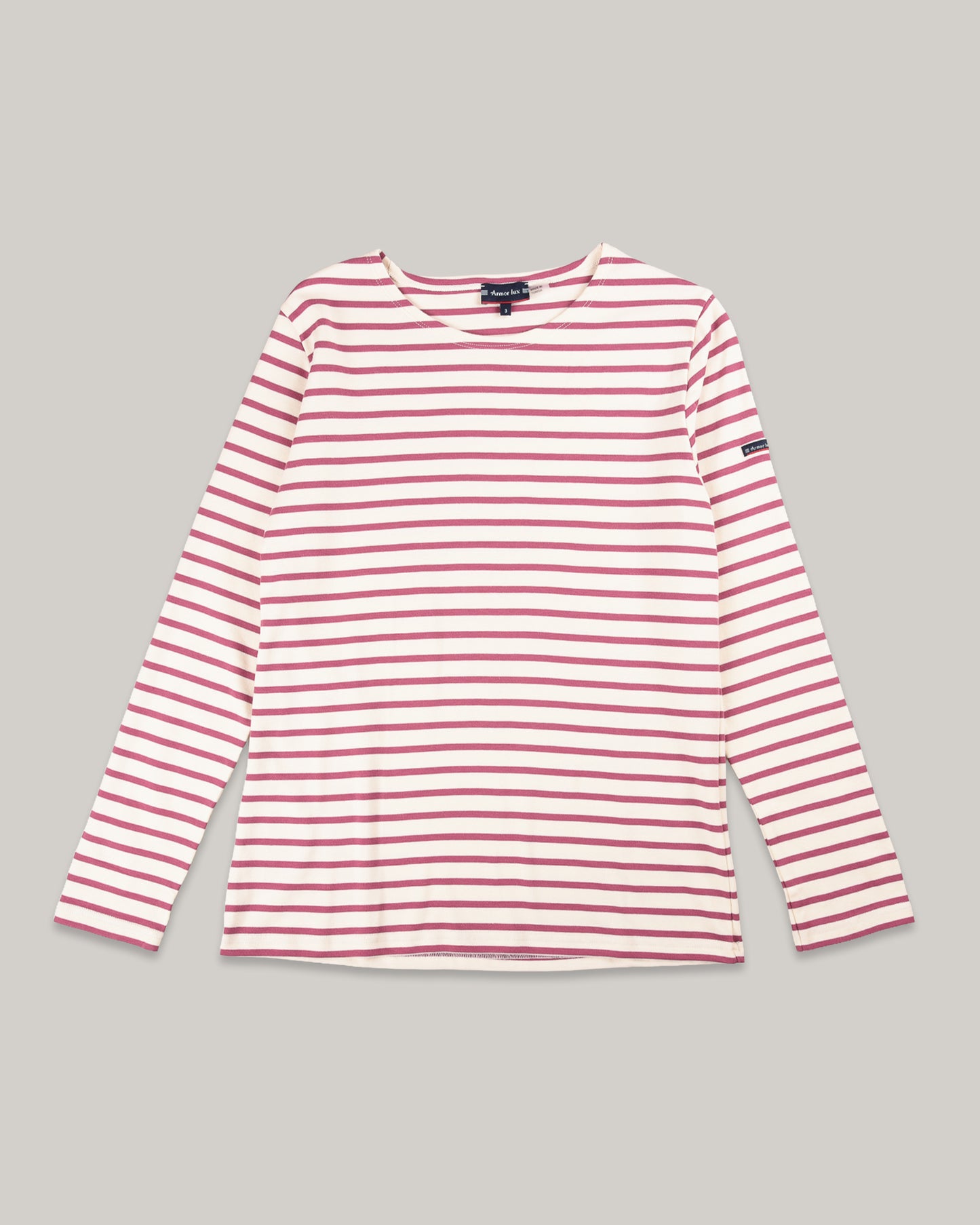 ARMOR LUX LADIES 'LESCONIL' BRETON SHIRT L/S - NATURE/ VIOLET QUARTZ