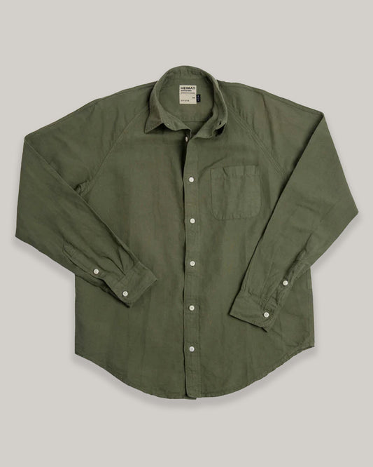 HEIMAT COTTON/ HEMP ARTIST SHIRT - MILITARY GREEN