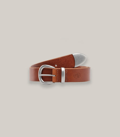 KNICKERBOCKER WESTERN BRIDLE LEATHER BELT - BROWN