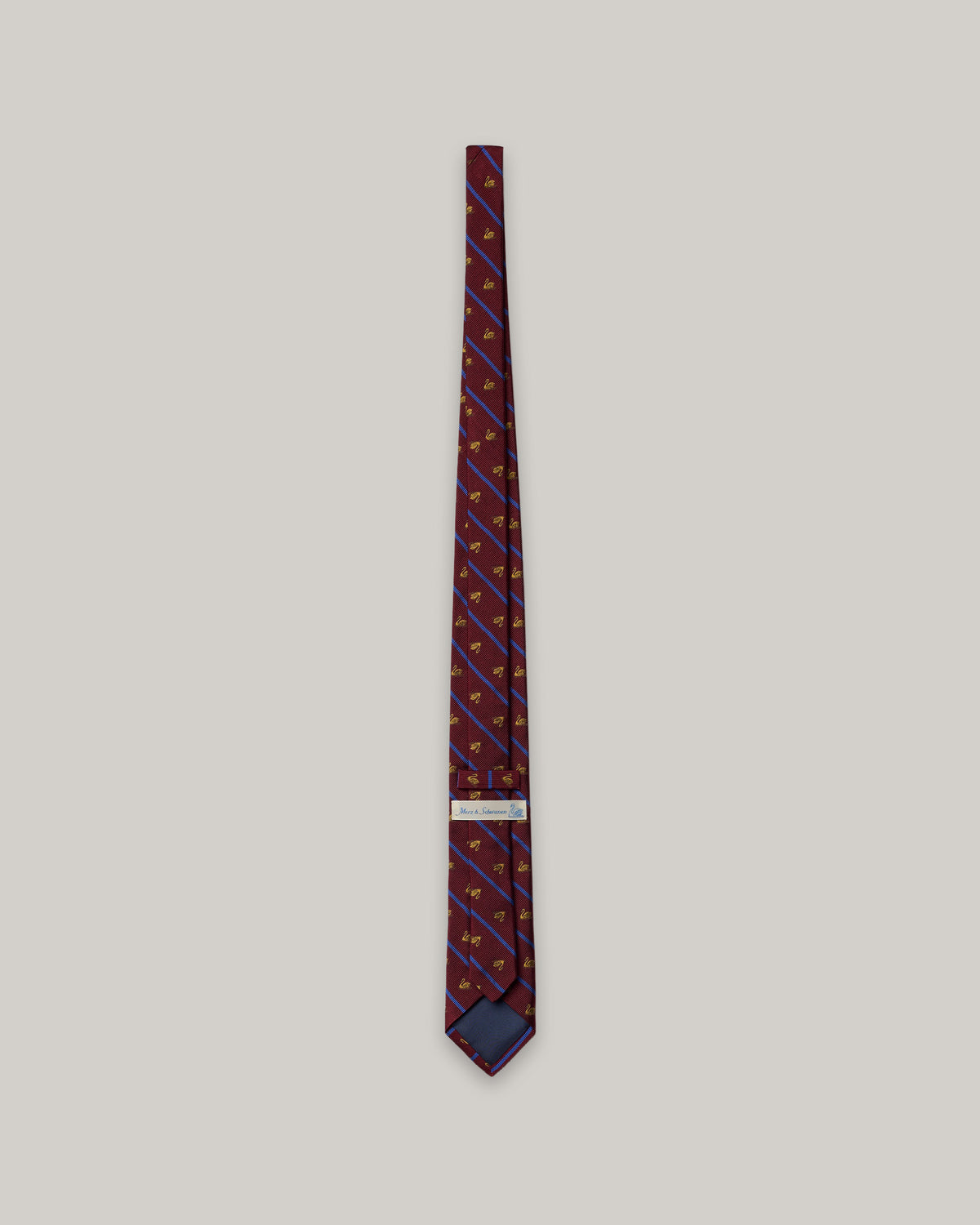 MERZ B. SCHWANEN SILK TIE - SWAN DRIFT - CARMINE RED