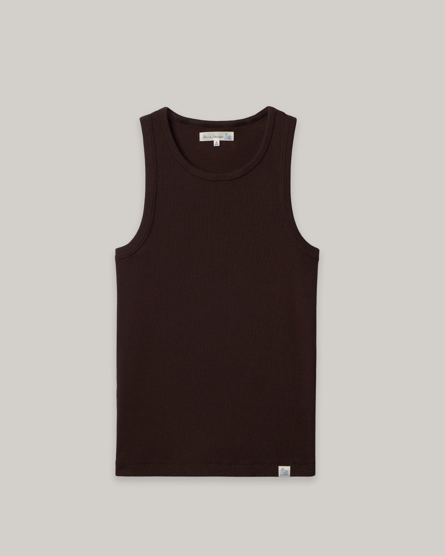 MERZ B. SCHWANEN ICONIC RIBBED TANK TOP - ESPRESSO