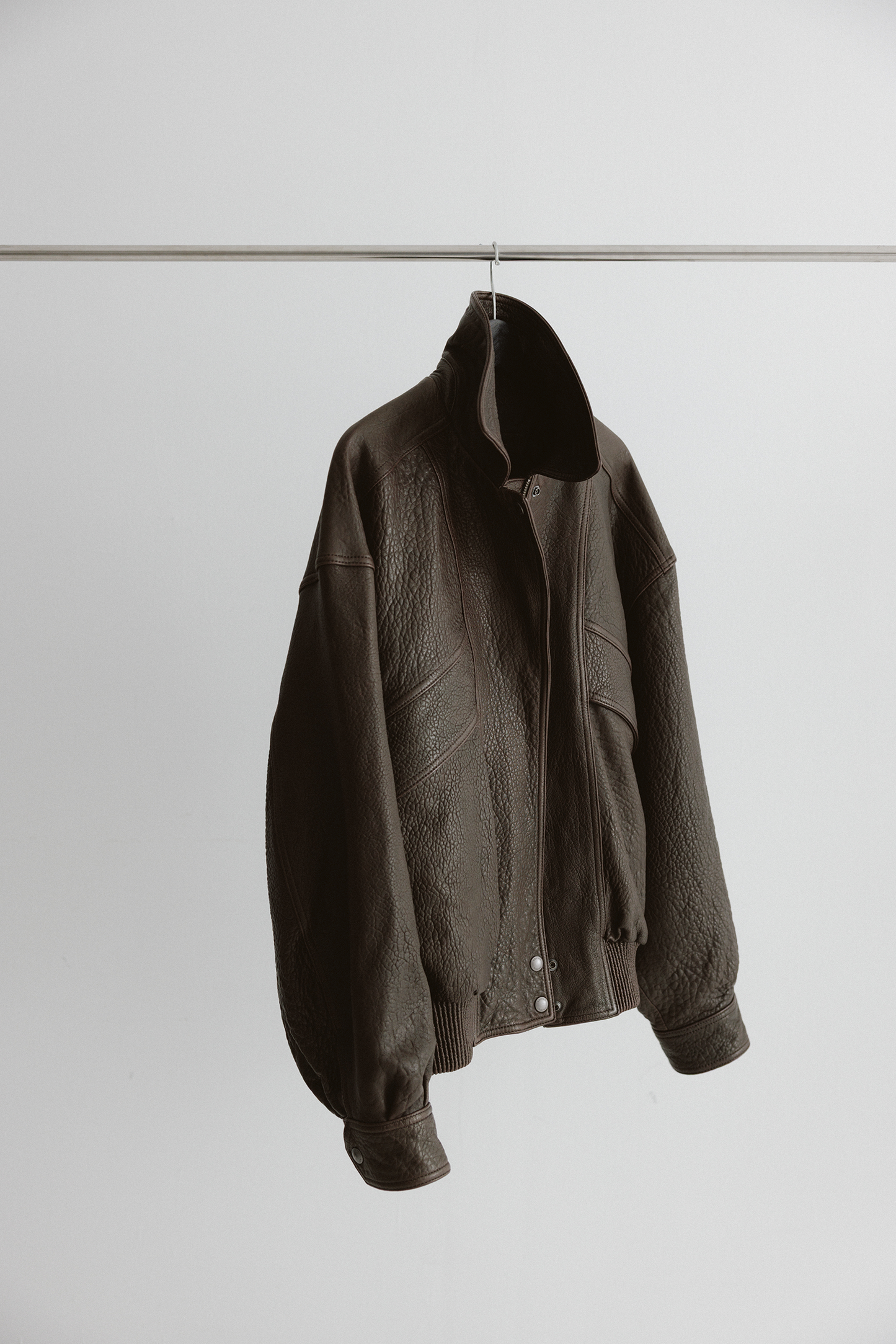 NOTHING WRITTEN LAMBSKIN BOMBER - BROWN