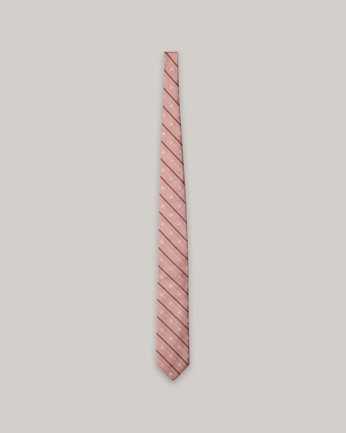 MERZ B. SCHWANEN SILK TIE - SWAN DRIFT - ROSEWOOD