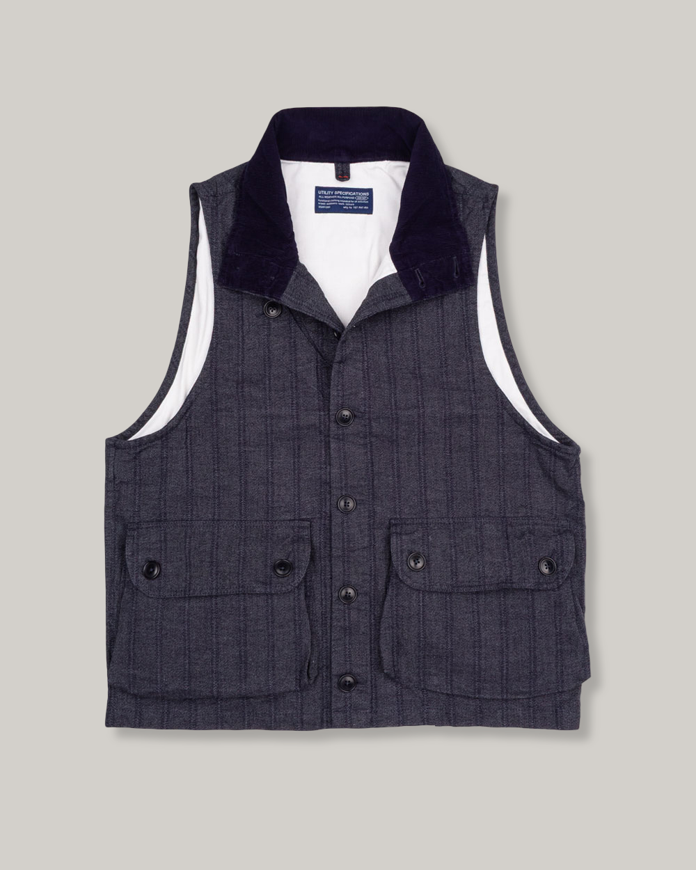 1ST PAT-RN OUTLANDER VEST - BLUE MODERN HICKORY