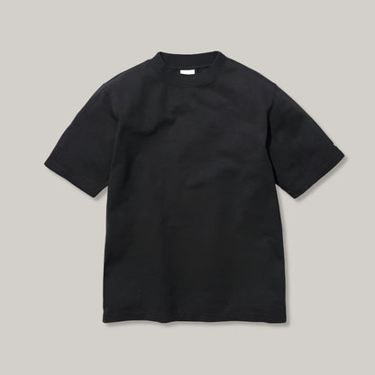 SNOWPEAK RECYCLED COTTON MOCKNECK T-SHIRT - BLACK