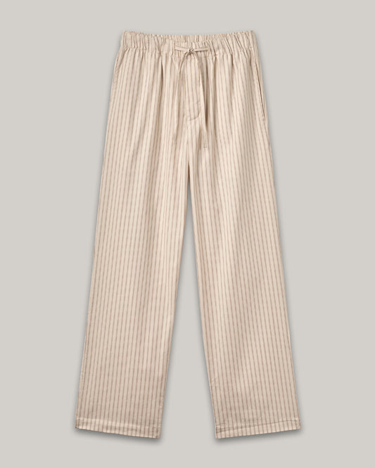 MERZ B. SCHWANEN COTTON PYJAMA PANTS - NATURE/ CHOCOLATE
