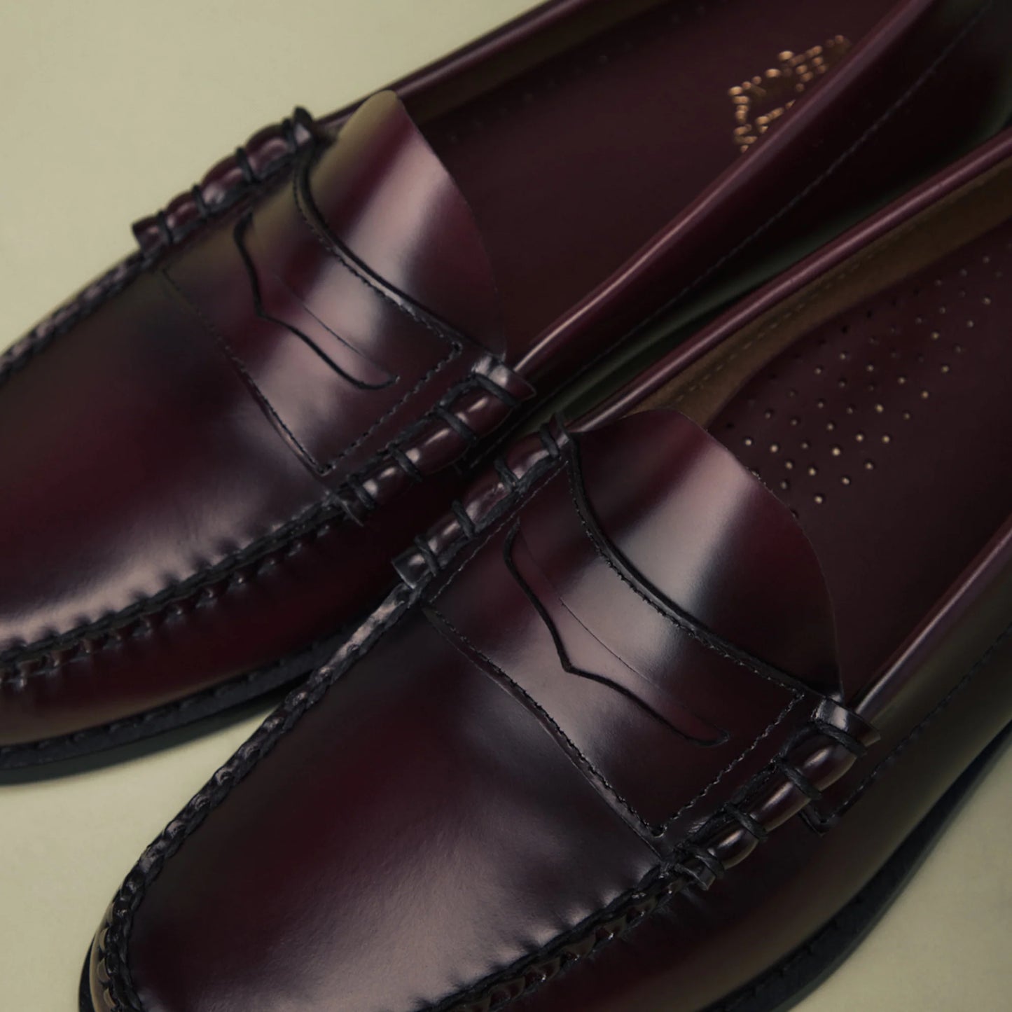 G. H. BASS -  WEEJUN LARSON MOC PENNY LOAFER - WINE LEATHER