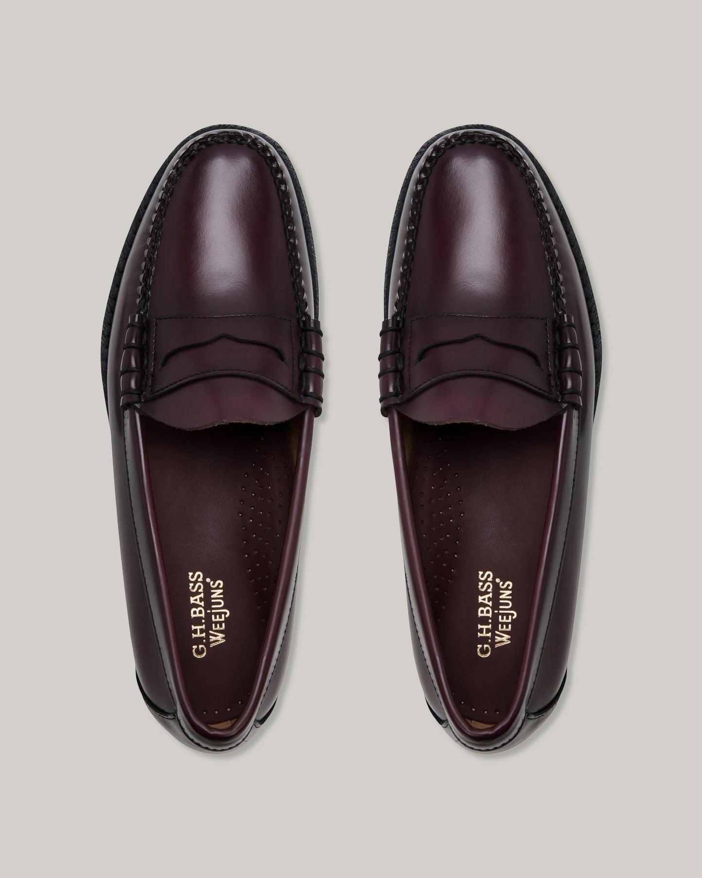 G. H. BASS -  WEEJUN LARSON MOC PENNY LOAFER - WINE LEATHER