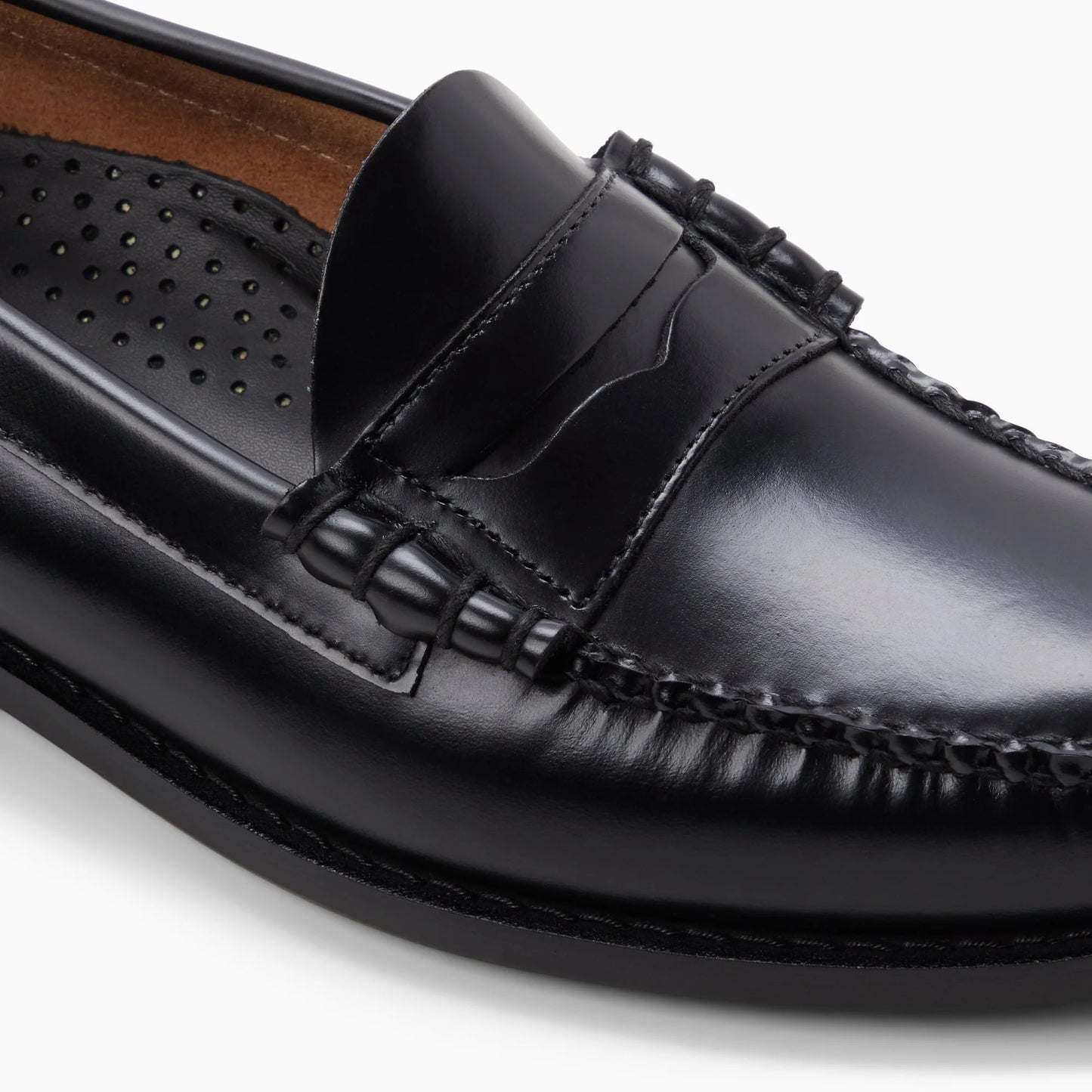 G. H. BASS -  WEEJUN LARSON MOC PENNY LOAFER - BLACK LEATHER