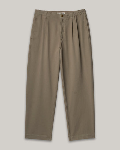 MERZ B. SCHWANEN RIDER01T PLEATED TWILL PANTS - VINTAGE ARMY