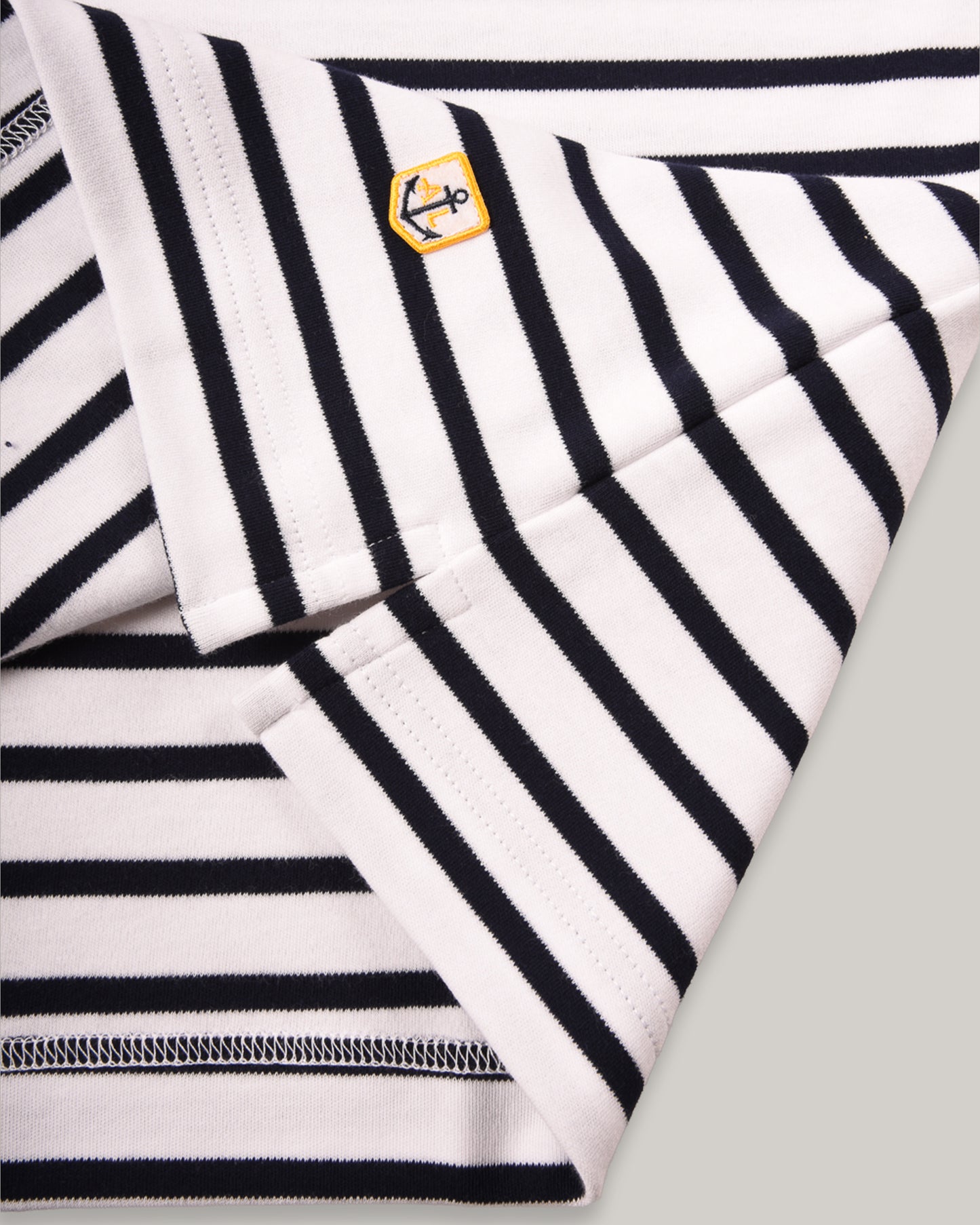 ARMOR LUX LADIES SLEEVELESS BRETON T-SHIRT - WHITE/ SEAL