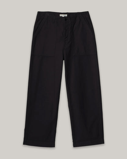 MERZ B. SCHWANEN SATEEN CANVAS FATIGUE PANTS - STORM BLACK