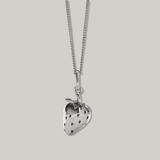 MEADOWLARK STRAWBERRY CHARM NECKLACE - STERLING SILVER