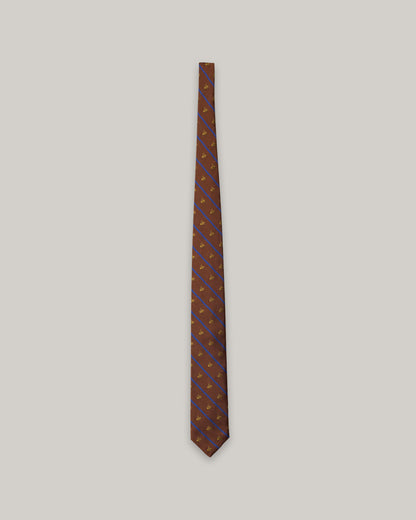 MERZ B. SCHWANEN SILK TIE - SWAN DRIFT - TEAK