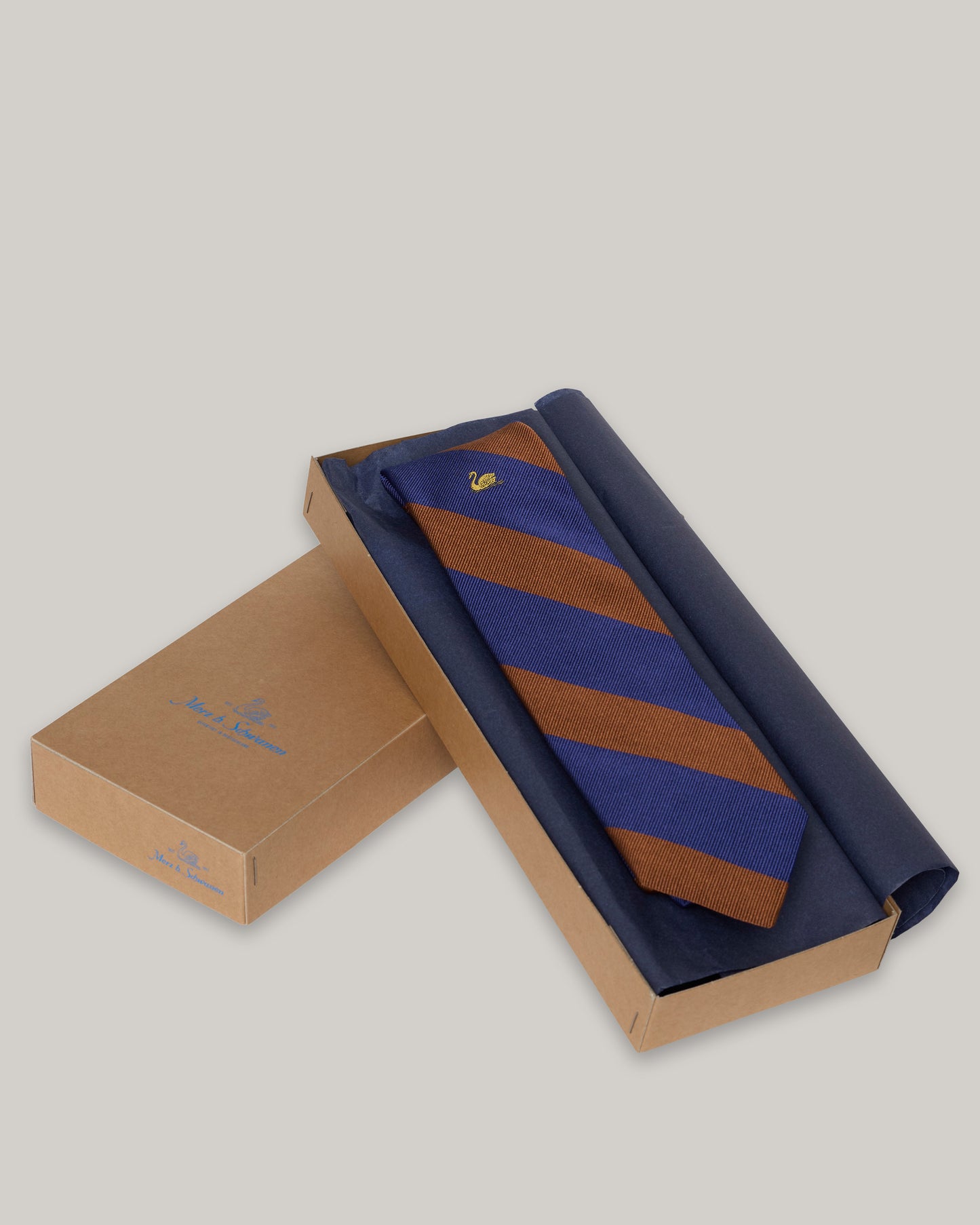 MERZ B. SCHWANEN SILK TIE - THE SWAN TIE - TEAK