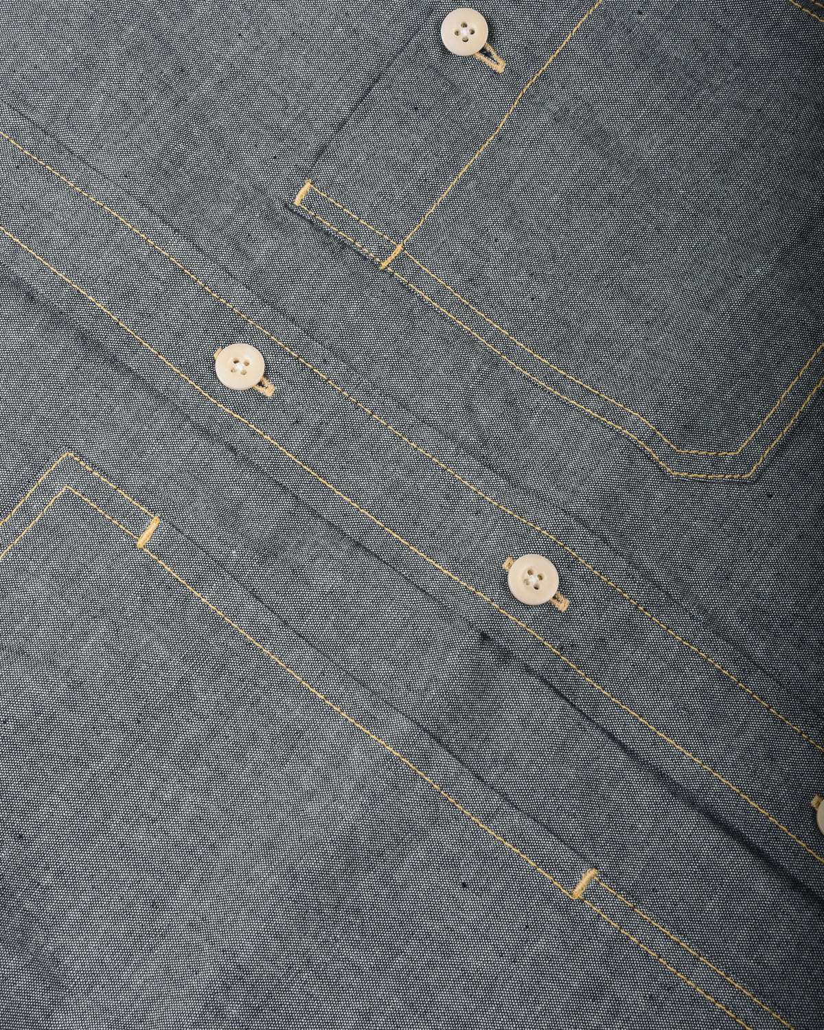 TS(S) ASYMMETRIC POCKET WORK SHIRT - NAVY