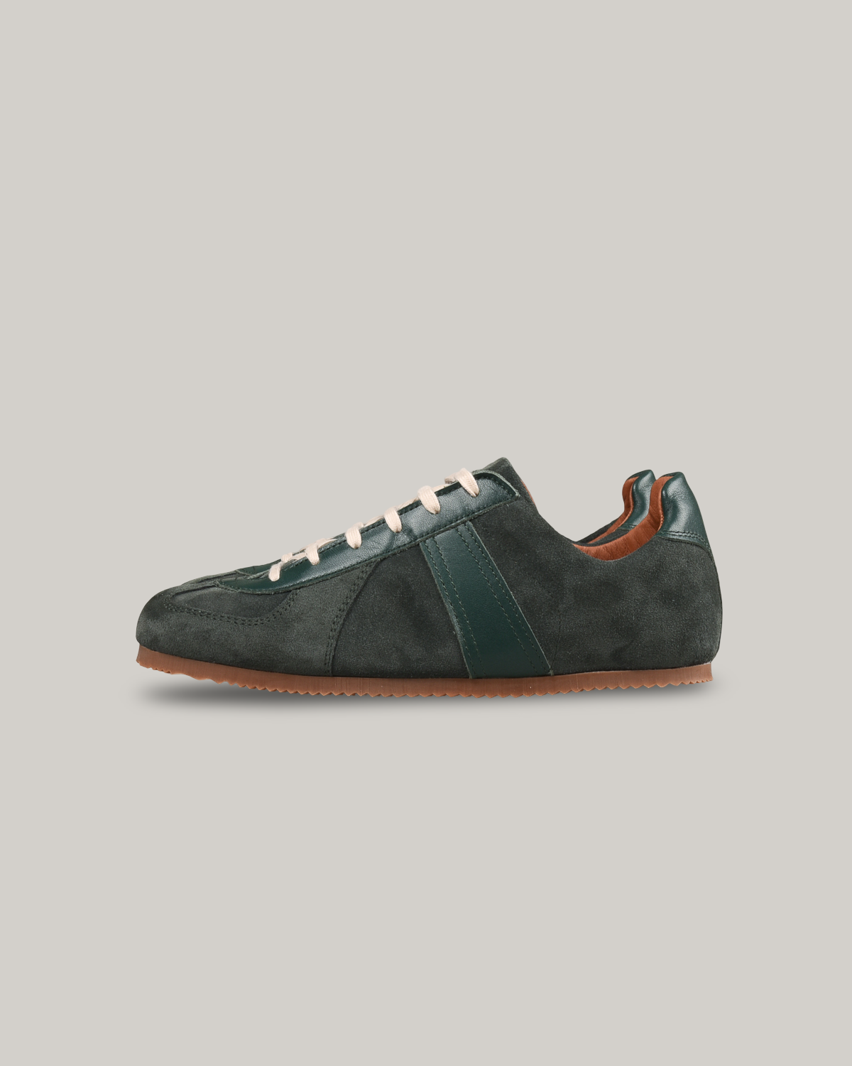 REPRODUCTION OF FOUND - GERMAN MILITARY TRAINER - DARK GREEN SUEDE