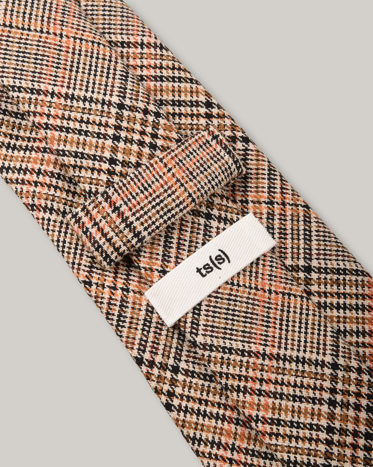 TS(S) SMOKY BASIC PLAID COTTON CLOTH NECK TIE - GLENPLAID