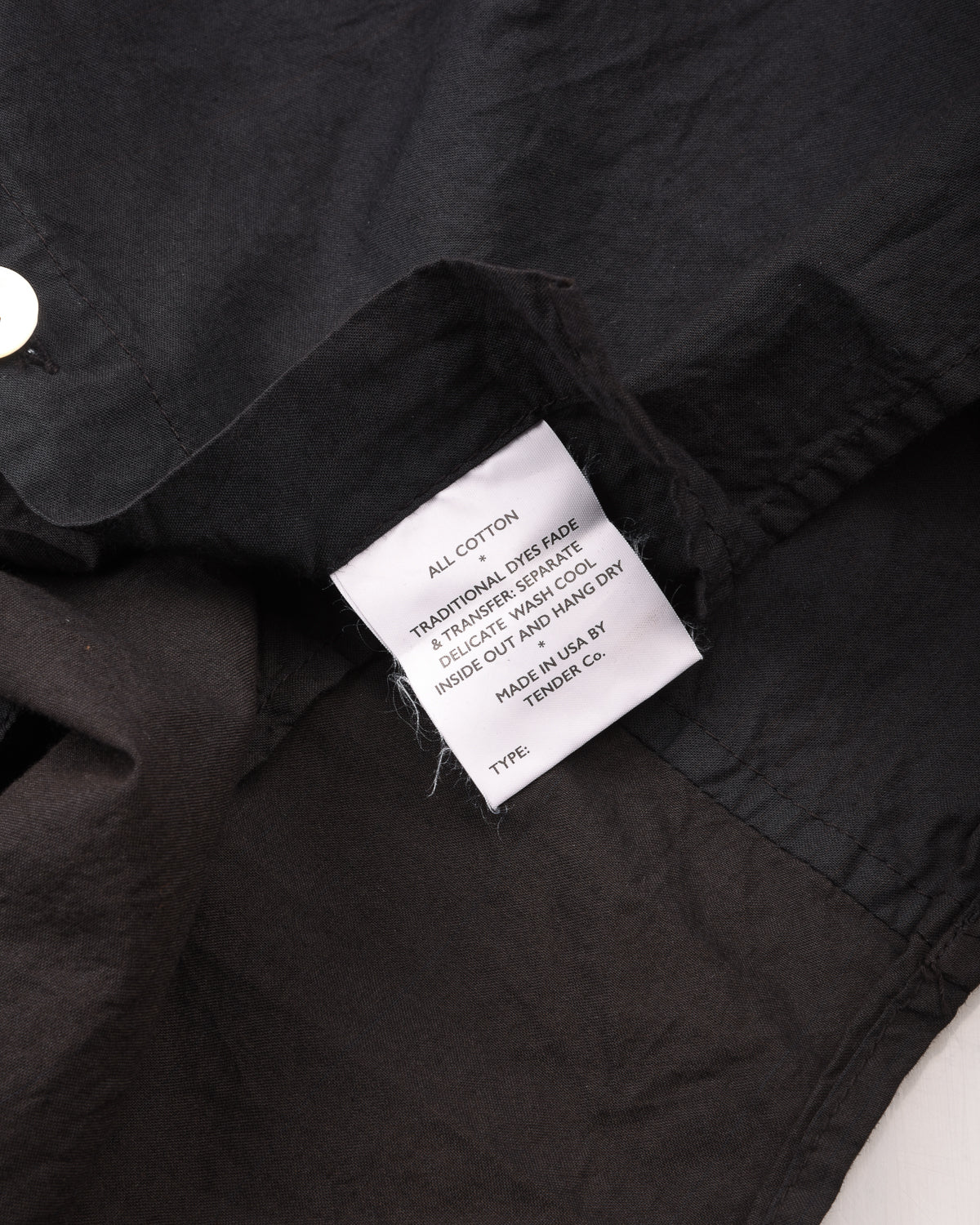 TENDER PLASTRON SHIRT - DOPPLER STRIPE COTTON CAMBRIC - BLACK HOLE
