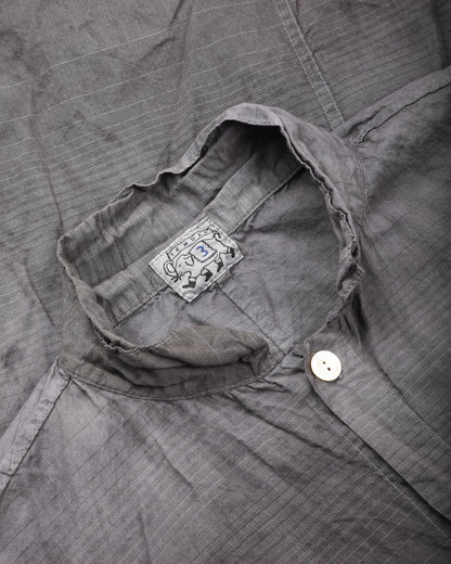 TENDER PLASTRON SHIRT - DOPPLER STRIPE COTTON CAMBRIC - CHESTNUT