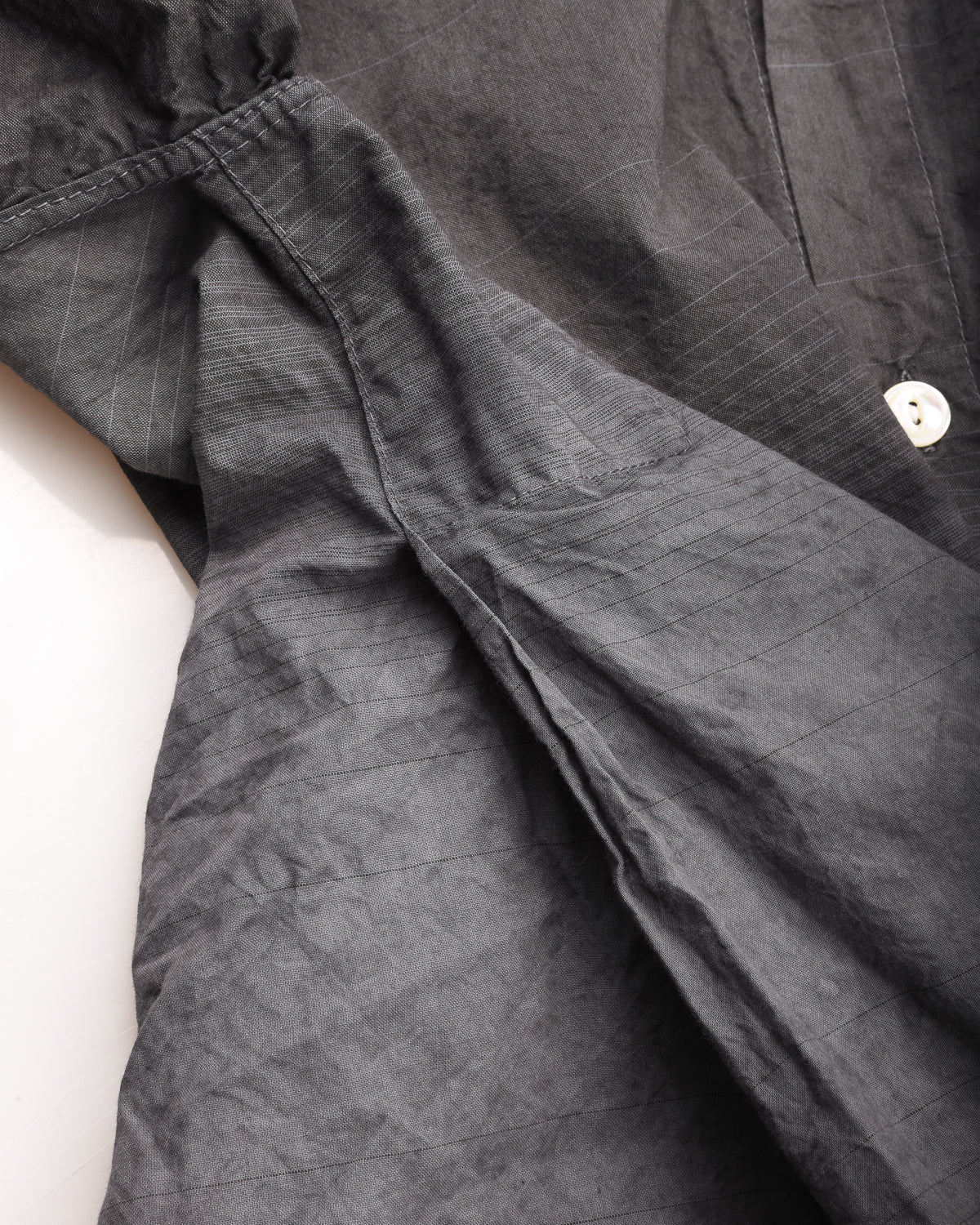 TENDER PLASTRON SHIRT - DOPPLER STRIPE COTTON CAMBRIC - CHESTNUT