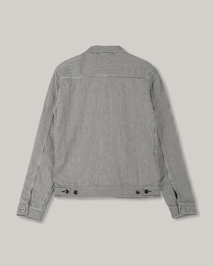 BLUE BLANKET JEANS J03 TYPE I JACKET - INDIGO HICKORY STRIPE