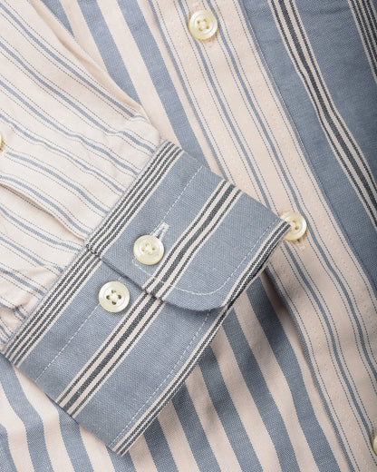 TS(S) COTTON STRIPE BAGGY FIT SHIRT DRESS - BLUE