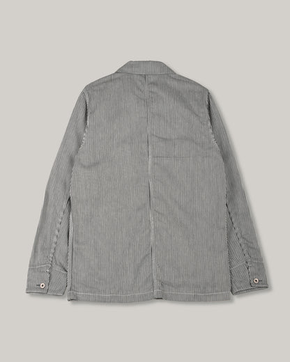 BLUE BLANKET JEANS J10  RAILROAD JACKET - INDIGO HICKORY STRIPE