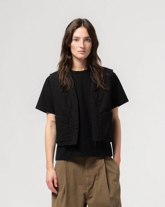 GIRLS OF DUST PADDED CORK VEST -  FADED BLACK