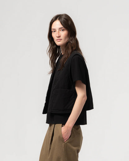 GIRLS OF DUST PADDED CORK VEST -  FADED BLACK