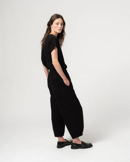 GIRLS OF DUST KARATE PANTS - SASHIKO COTTON - BLACK