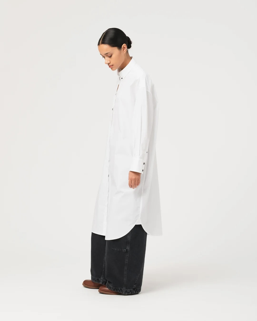 GIRLS OF DUST IMPERIAL SHIRT - PEACH POPLIN - WHITE